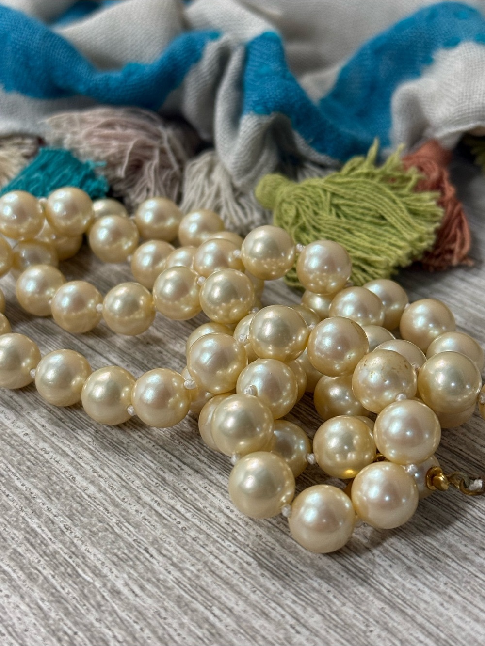 Vintage Marvella Faux Pearl Statement Necklace